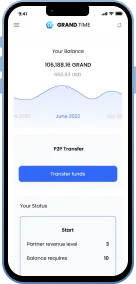 GrandTime time-tracking app dashboard preview