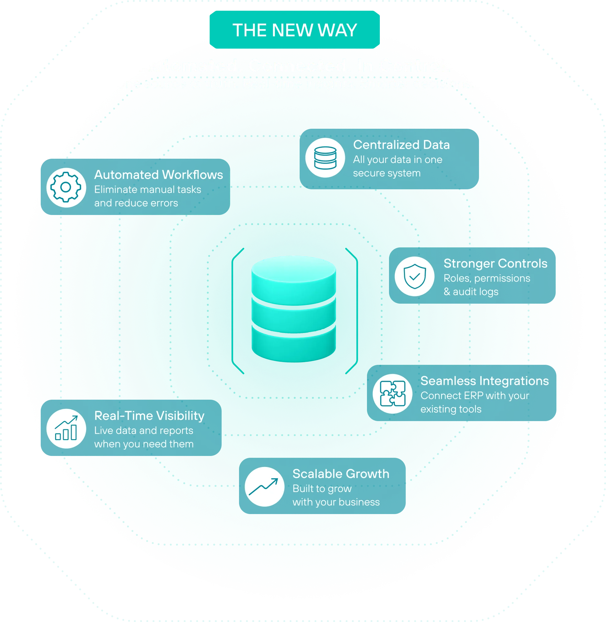 unified custom ERP platform connecting logistics, inventory, finance, and approvals