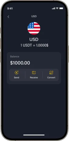 Crypto mobile app wallet screen bottom preview